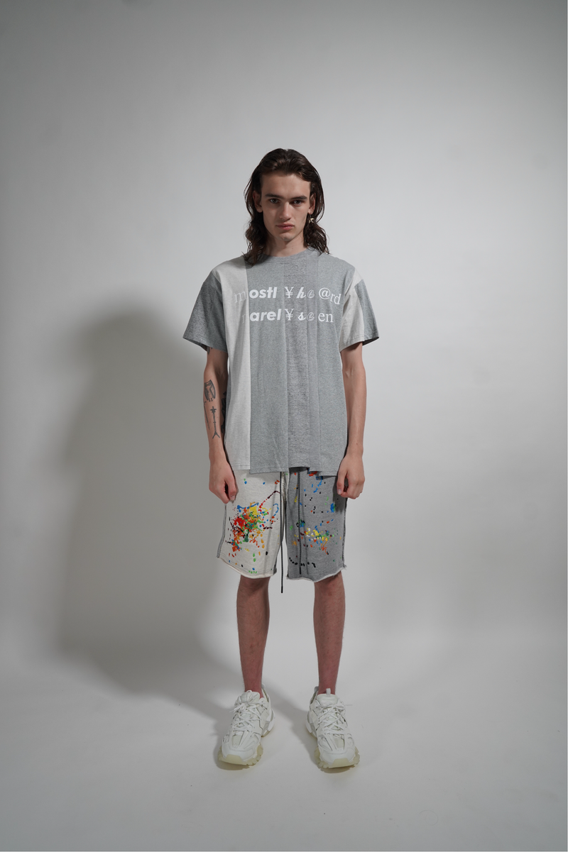SPLICED TEXT TEE