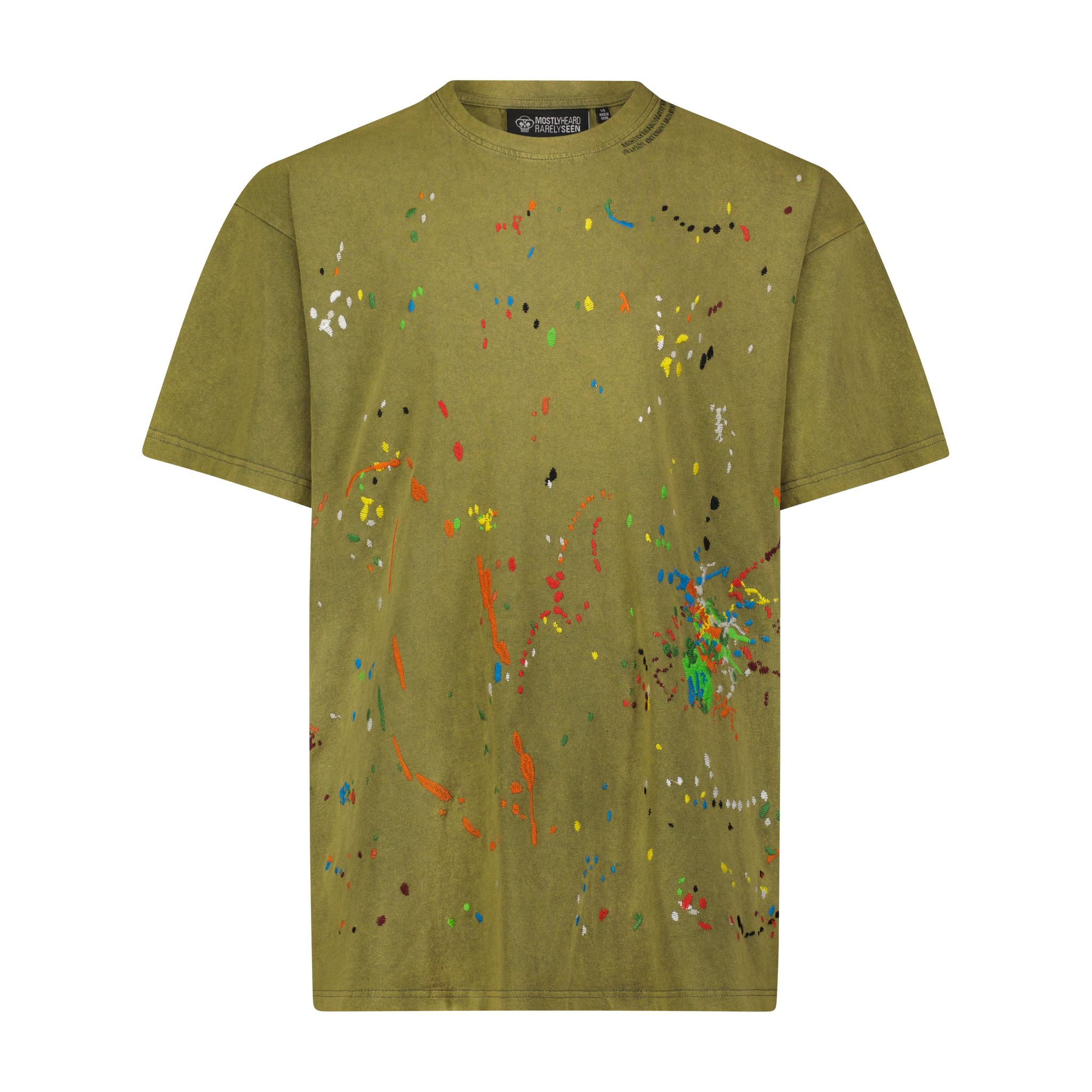 PAINT EMBROIDERED TEE – Mostly Heard Rarely Seen