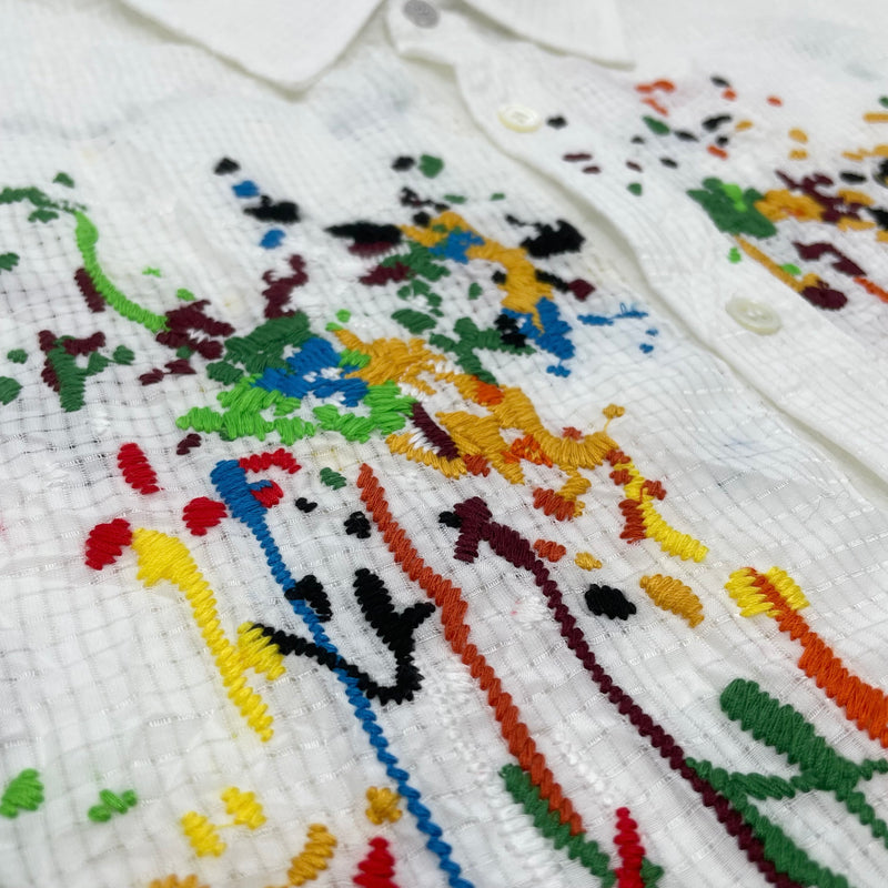 WHITE CRINKLE WOVEN