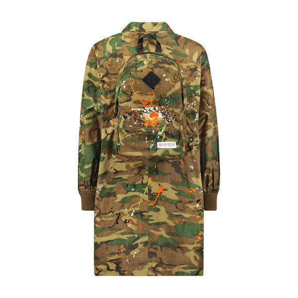 CAMO BACKPACK LONG COAT