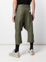 DOUBLE HAREM PANT ARMY GREEN BLACK - Mostly Heard Rarely Seen