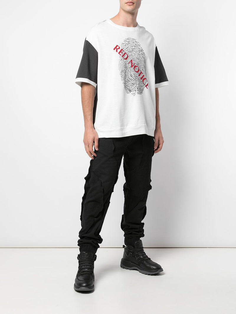 RED NOTICE TEE ON TEE OFF WHITE/DK GREY - Mostly Heard Rarely Seen