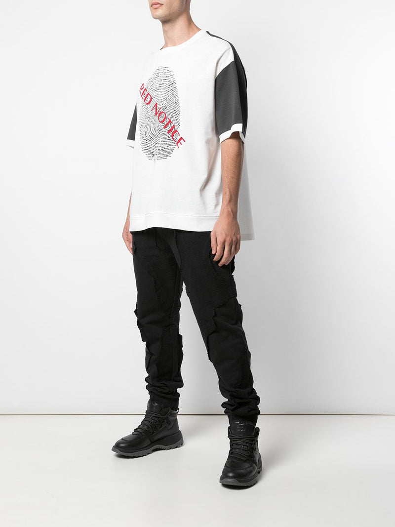 RED NOTICE TEE ON TEE OFF WHITE/DK GREY - Mostly Heard Rarely Seen