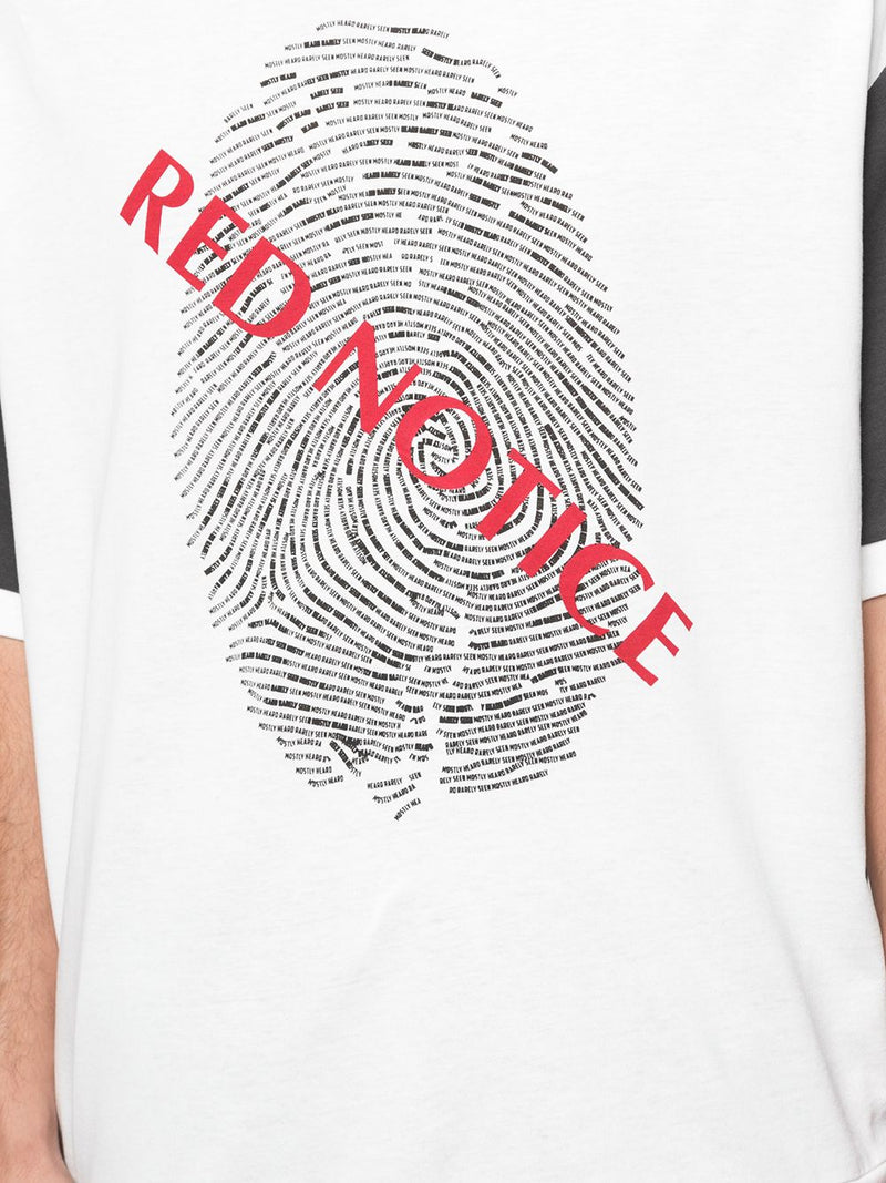 RED NOTICE TEE ON TEE OFF WHITE/DK GREY - Mostly Heard Rarely Seen