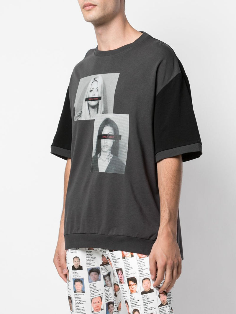 MUG SHOT TEE ON TEE DK GREY/BLACK - Mostly Heard Rarely Seen