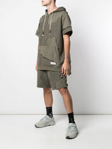 CUT ME UP SHORT SLEEVE HOODIE ARMY GREEN - Mostly Heard Rarely Seen