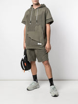 CUT ME UP SHORT SLEEVE HOODIE ARMY GREEN - Mostly Heard Rarely Seen