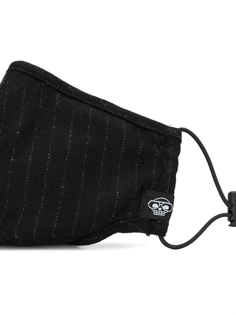 BLACK PINSTRIPE MHRS MASK - Mostly Heard Rarely Seen