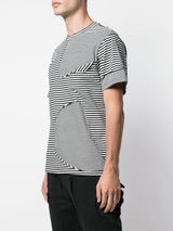 CUT ME UP TEE BLACK/OFF WHITE MIXED STRIPE - Mostly Heard Rarely Seen