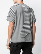 CUT ME UP TEE BLACK/OFF WHITE MIXED STRIPE - Mostly Heard Rarely Seen