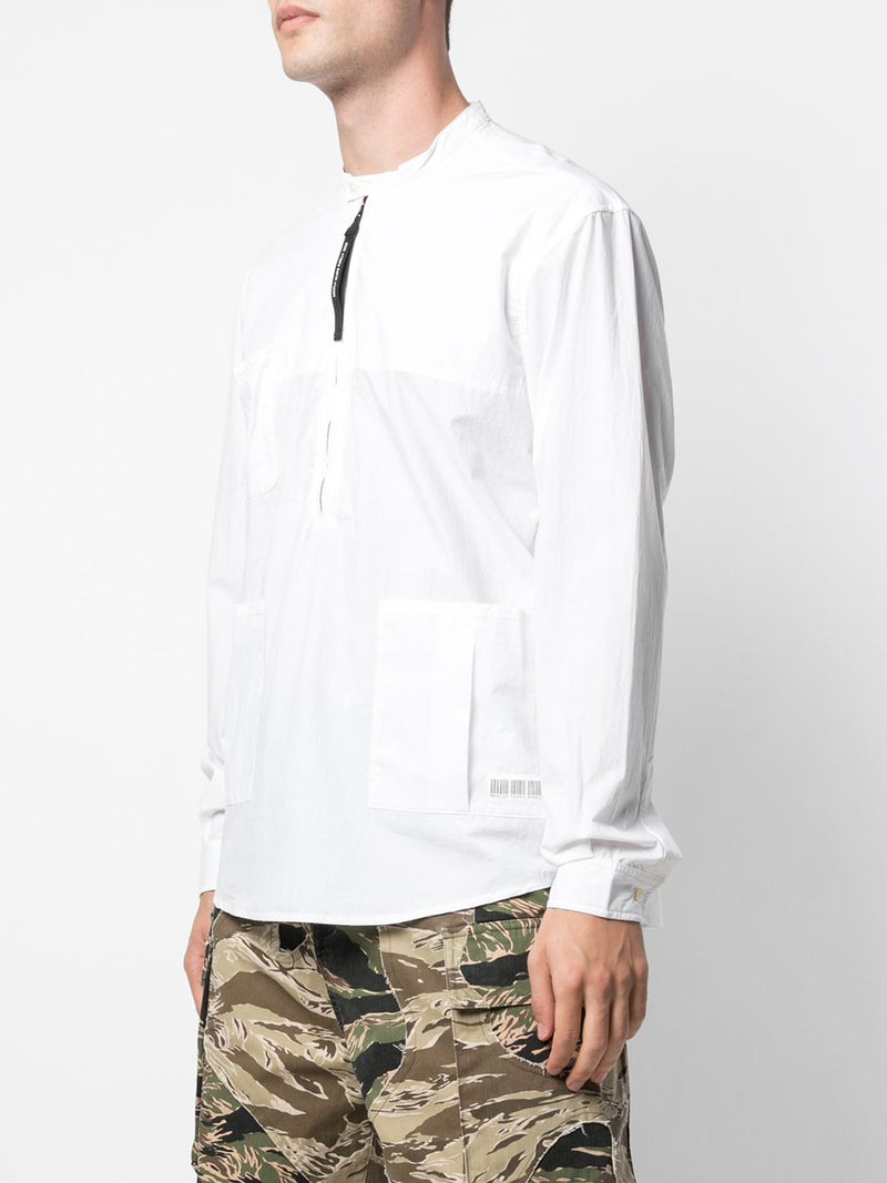 QUARTER ZIP UTILITY SHIRT OFF WHITE - Mostly Heard Rarely Seen