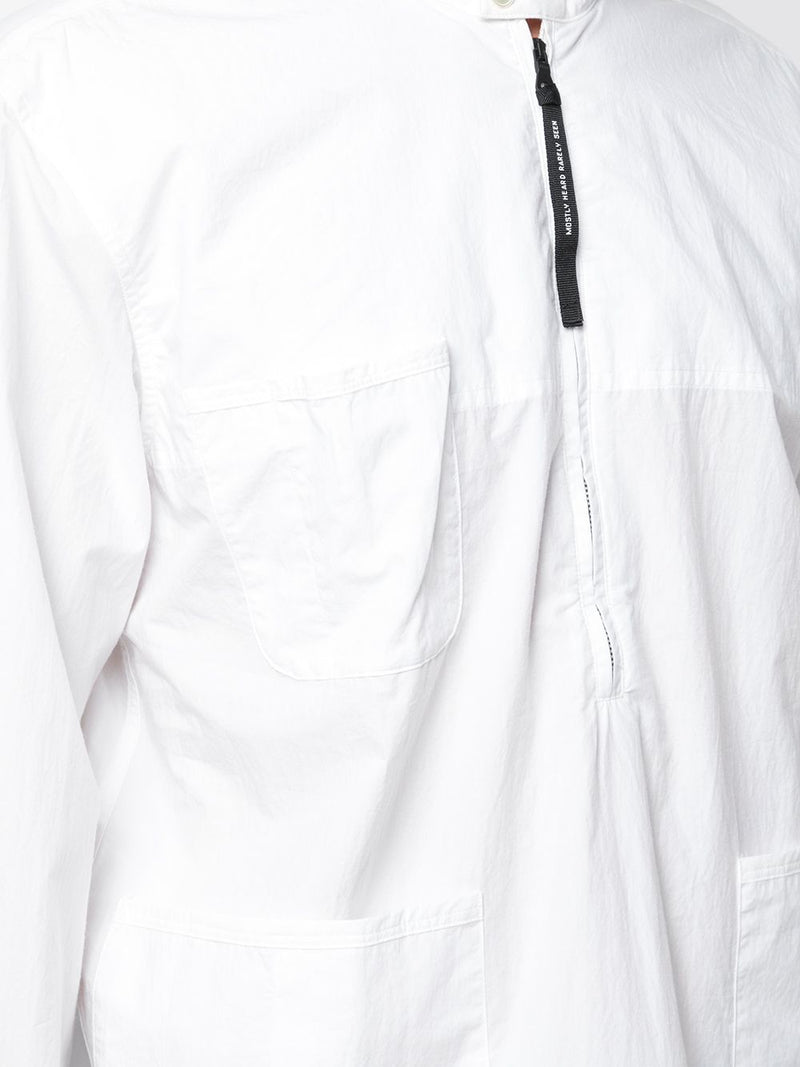 QUARTER ZIP UTILITY SHIRT OFF WHITE - Mostly Heard Rarely Seen