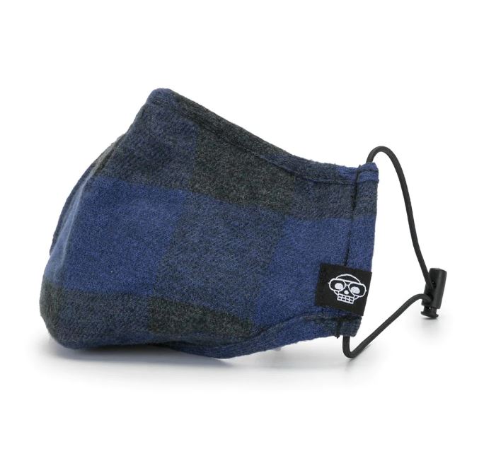 NAVY PLAID MHRS FACE MASK - Mostly Heard Rarely Seen