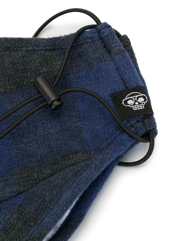 NAVY PLAID MHRS FACE MASK - Mostly Heard Rarely Seen