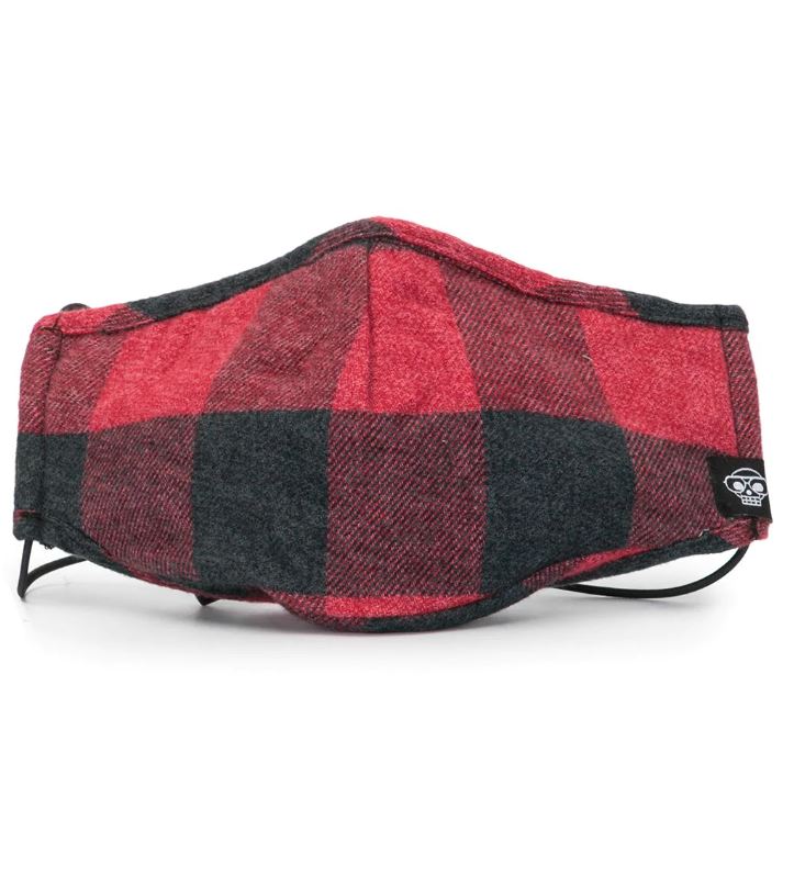 RED PLAID MHRS FACE MASK - Mostly Heard Rarely Seen