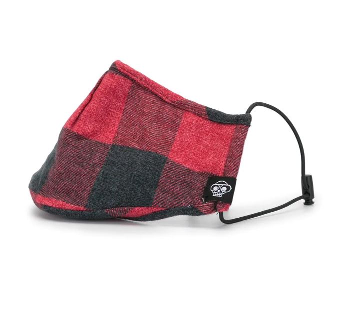 RED PLAID MHRS FACE MASK - Mostly Heard Rarely Seen