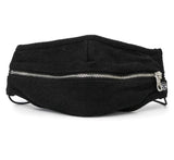 BLACK FLANNEL ZIPPER MHRS FACE MASK - Mostly Heard Rarely Seen