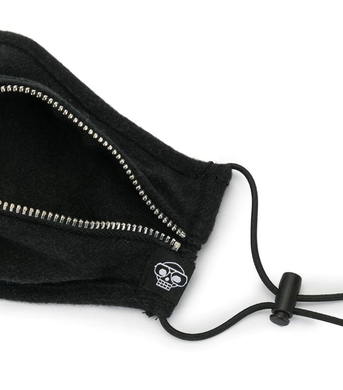 BLACK FLANNEL ZIPPER MHRS FACE MASK - Mostly Heard Rarely Seen