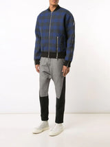 PLAID ZIPPER BOMBER JACKET NAVY PLAID - Mostly Heard Rarely Seen