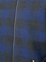 PLAID ZIPPER BOMBER JACKET NAVY PLAID - Mostly Heard Rarely Seen