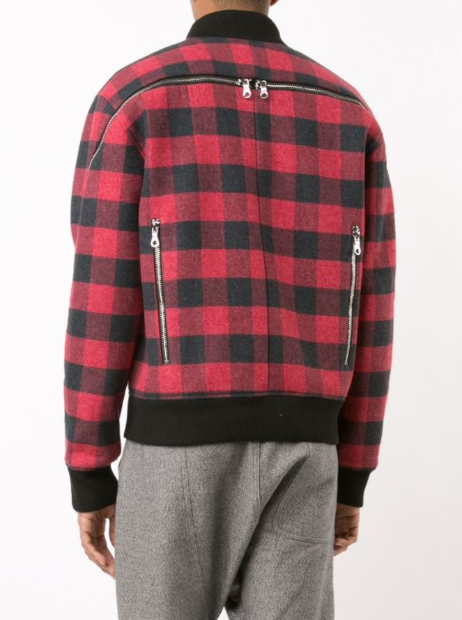 PLAID ZIPPER BOMBER JACKET RED PLAID - Mostly Heard Rarely Seen
