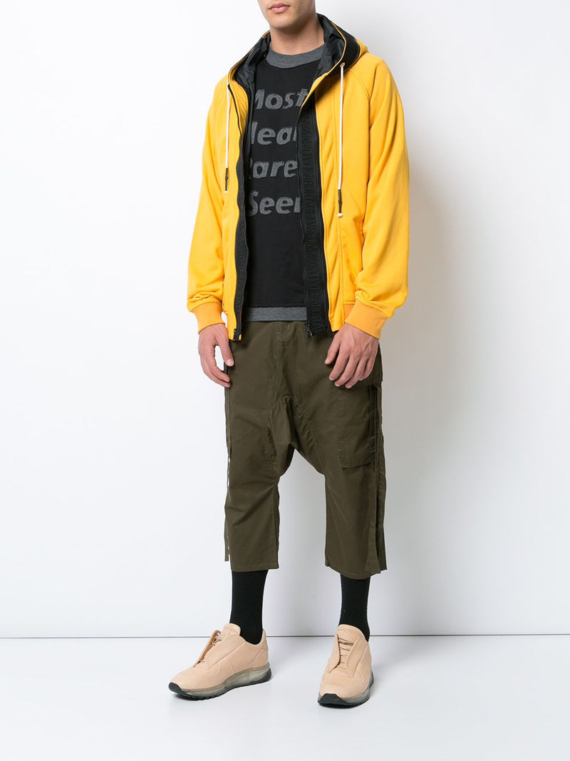 YELLOW BRANDED TAPING ZIP UP HOODIE - Mostly Heard Rarely Seen