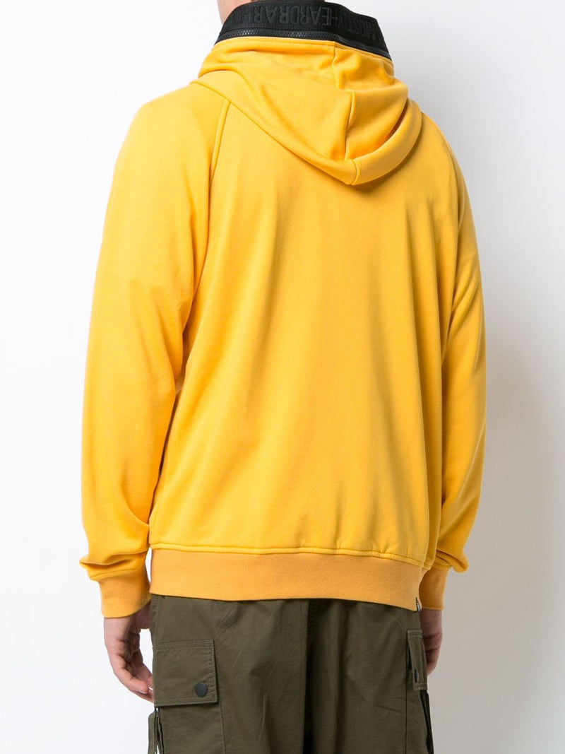 YELLOW BRANDED TAPING ZIP UP HOODIE - Mostly Heard Rarely Seen