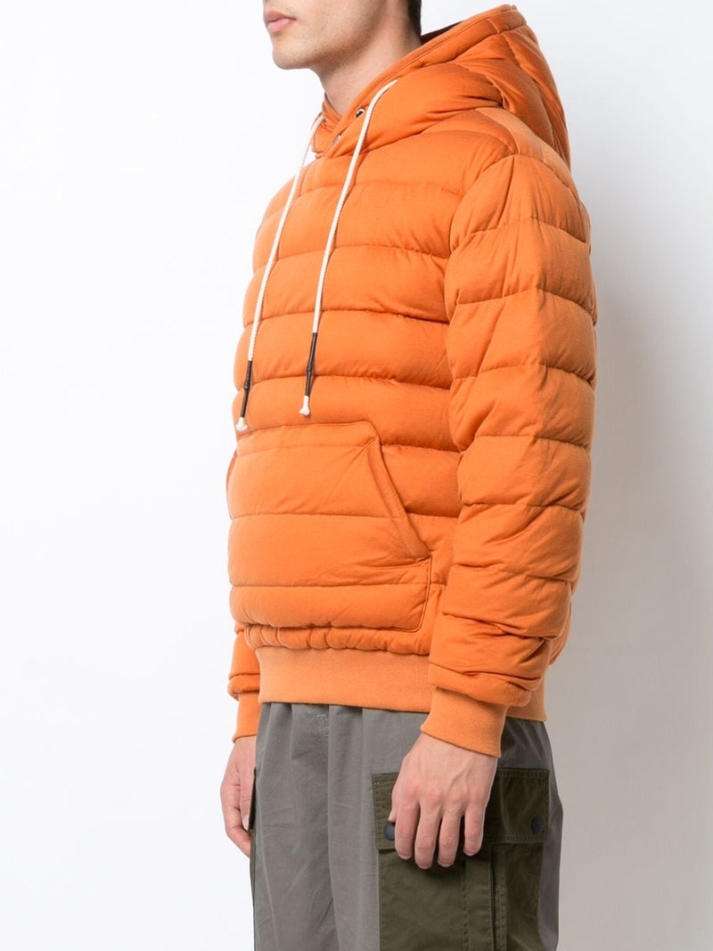 KNIT QUILTED PULL OVER ORANGE HOODIE ORANGE - Mostly Heard Rarely Seen