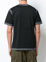 DECONSTRUCTION STYLE T-SHIRT W/ LOGO BLACK - Mostly Heard Rarely Seen