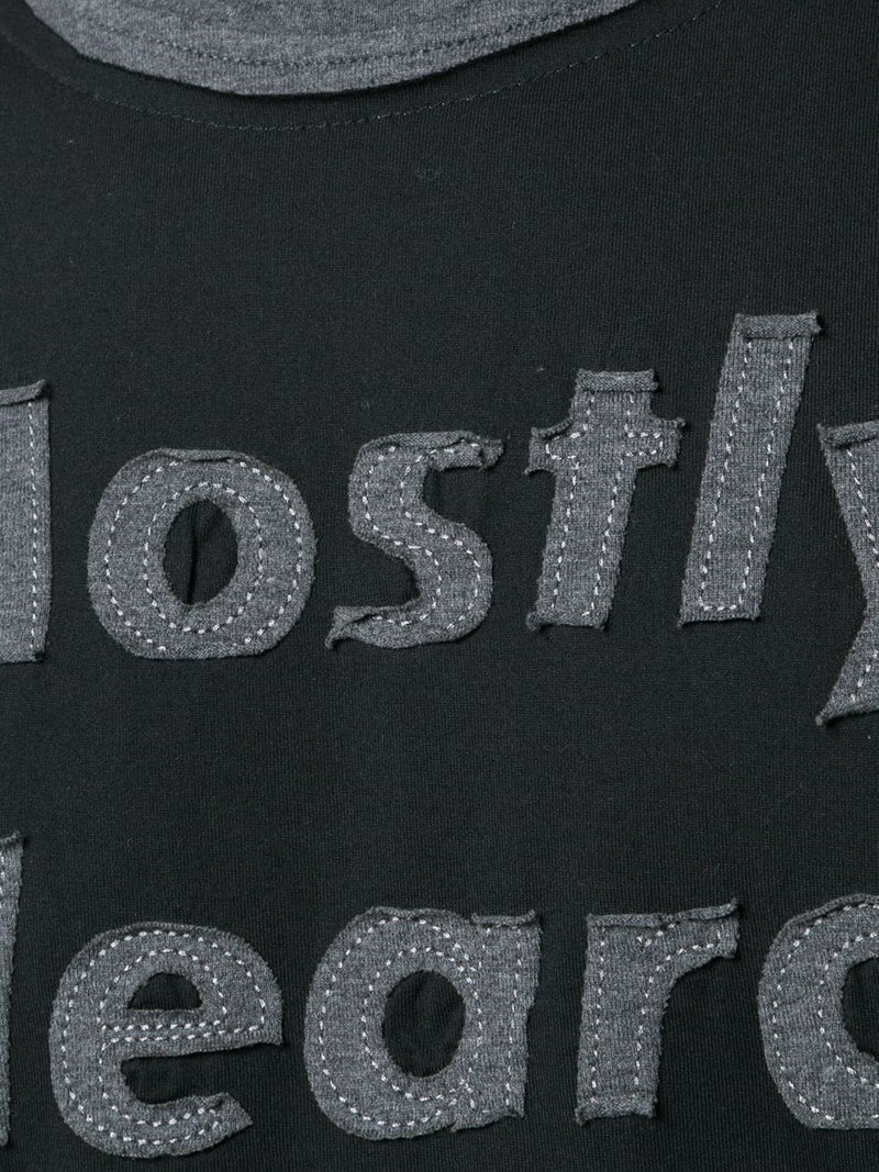 DECONSTRUCTION STYLE T-SHIRT W/ LOGO BLACK - Mostly Heard Rarely Seen