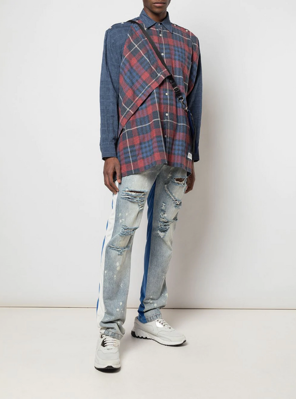 HALF AND HALF PANT BLUE DENIM/BLUE - Mostly Heard Rarely Seen