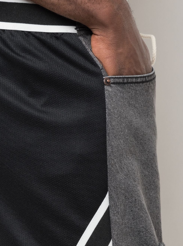 FANATIC SHORTS BLACK DENIM/BLACK - Mostly Heard Rarely Seen