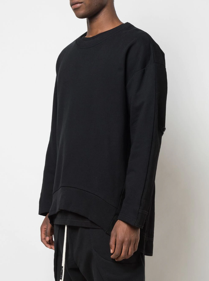 ONLY THE DENIM ON MY BACK CREW NECK BLACK/DENIM - Mostly Heard Rarely Seen