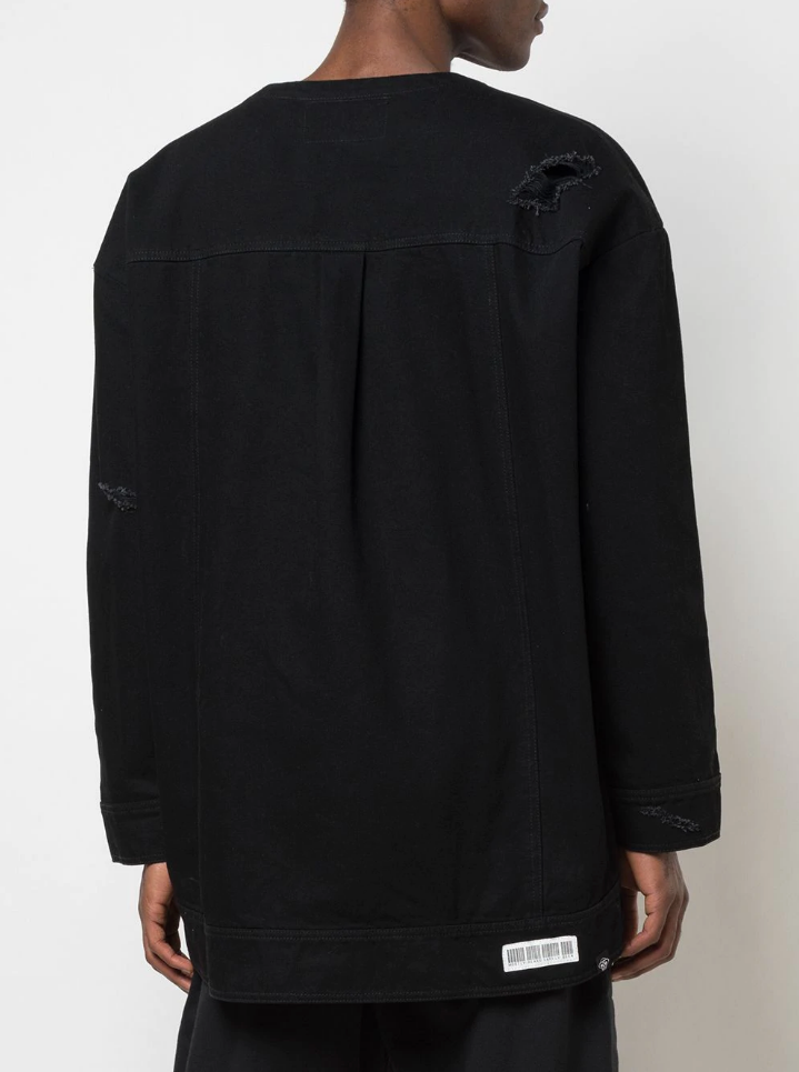 ONLY THE DENIM ON MY BACK CREW NECK BLACK/DENIM - Mostly Heard Rarely Seen