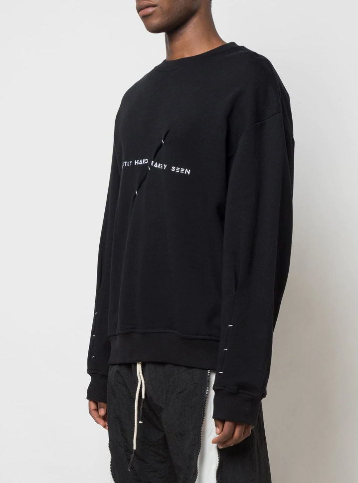 NIP AND TUCK CREW NECK BLACK - Mostly Heard Rarely Seen