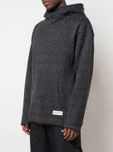 WOOL HOODIE HEATHER BLACK - Mostly Heard Rarely Seen