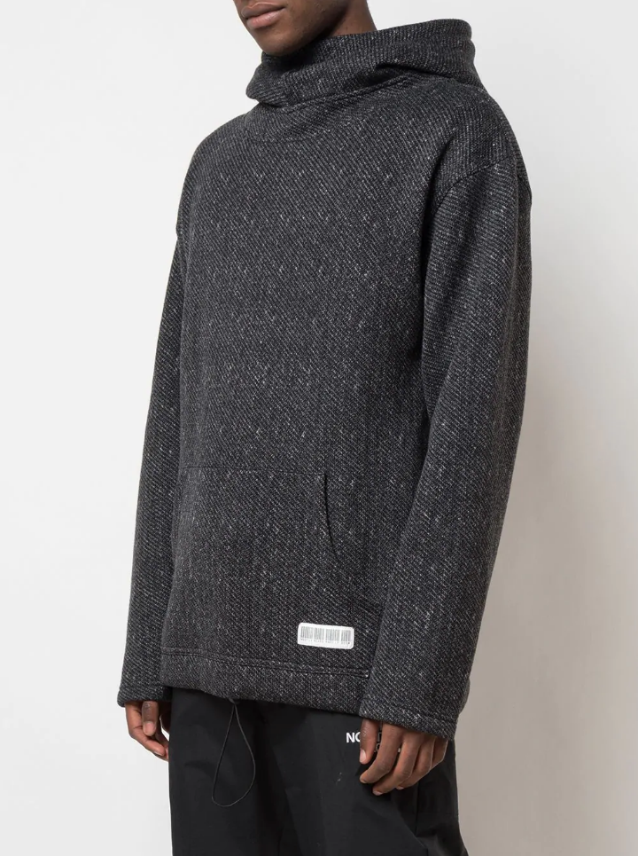 WOOL HOODIE HEATHER BLACK - Mostly Heard Rarely Seen