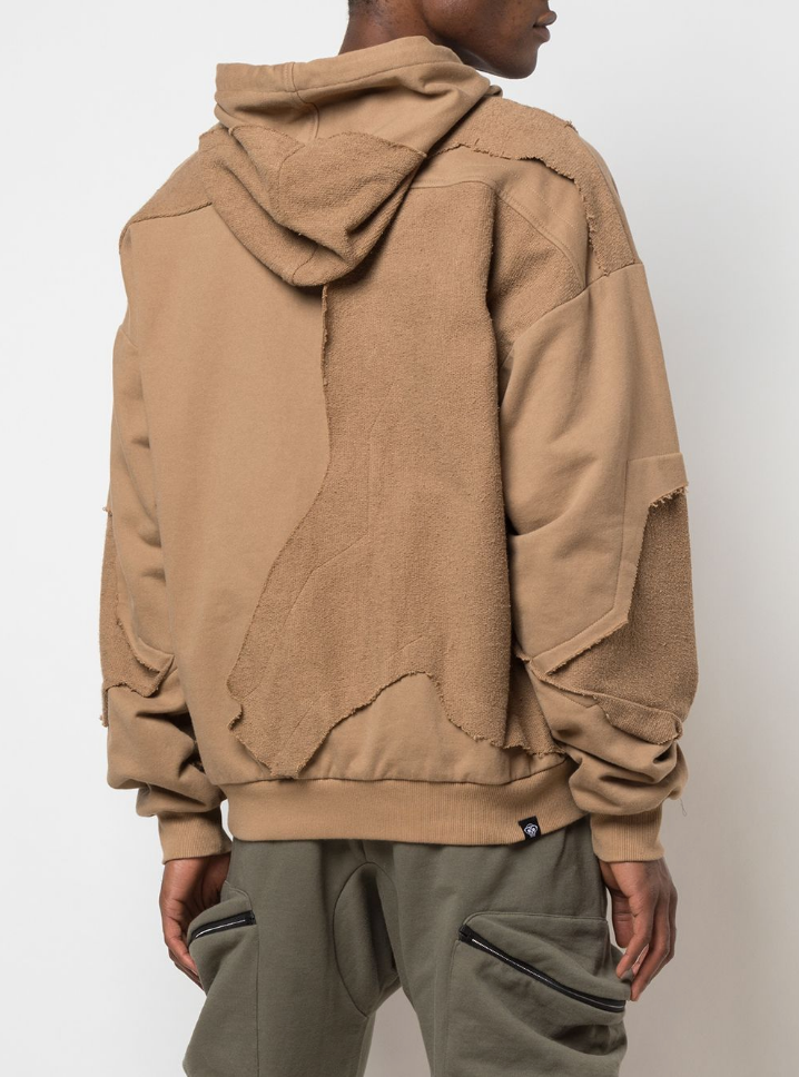 CUT ME UP DROP SHOULDER HOODIE CAMEL - Mostly Heard Rarely Seen