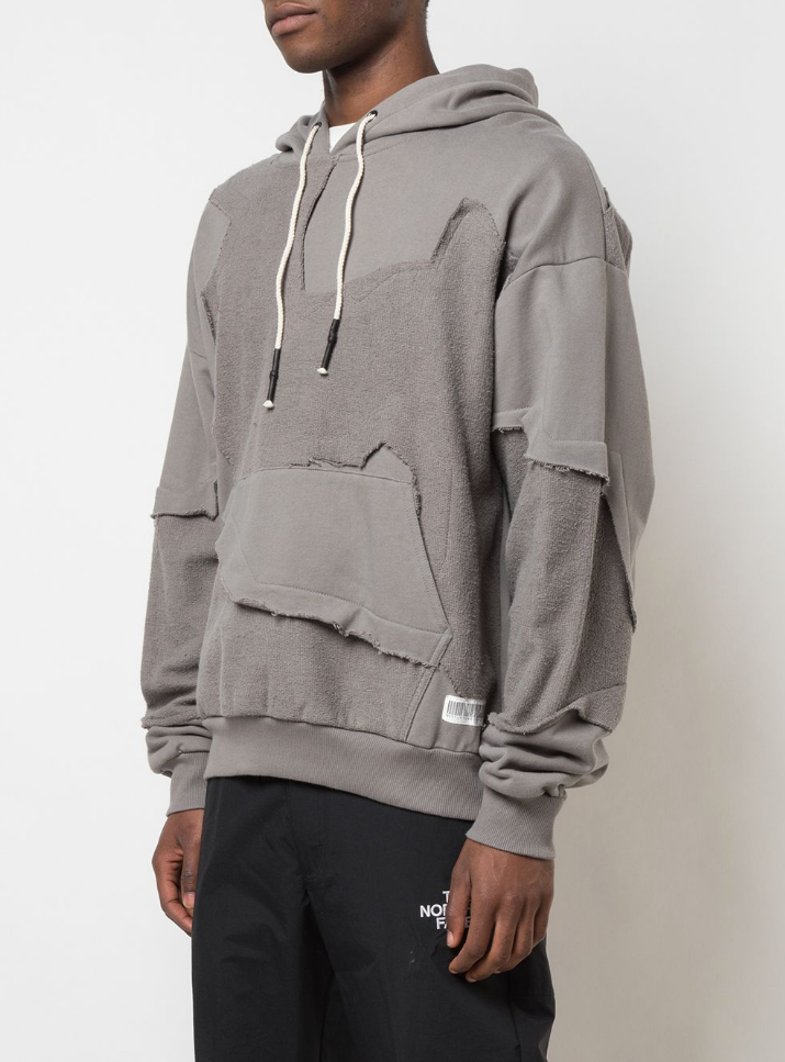 CUT ME UP DROP SHOULDER HOOIDE GREY - Mostly Heard Rarely Seen