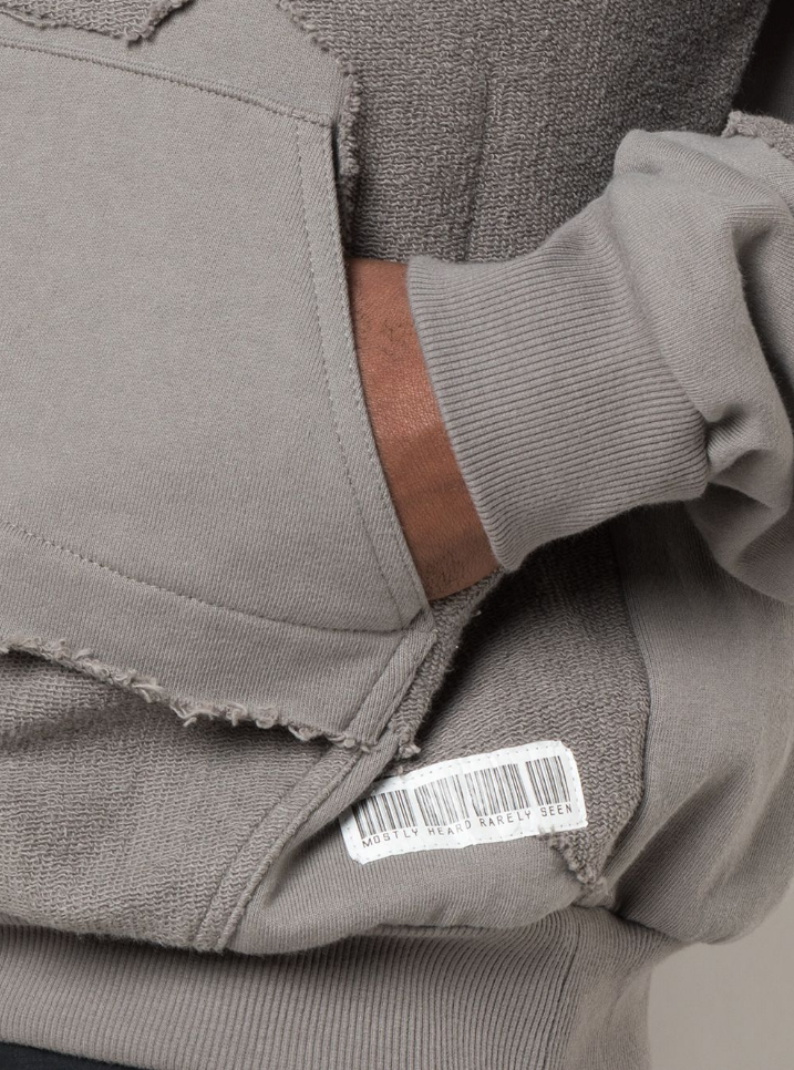 CUT ME UP DROP SHOULDER HOOIDE GREY - Mostly Heard Rarely Seen