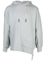 STAGGERED HEM HOODIE HEATHER GREY - Mostly Heard Rarely Seen