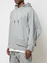 STAGGERED HEM HOODIE HEATHER GREY - Mostly Heard Rarely Seen