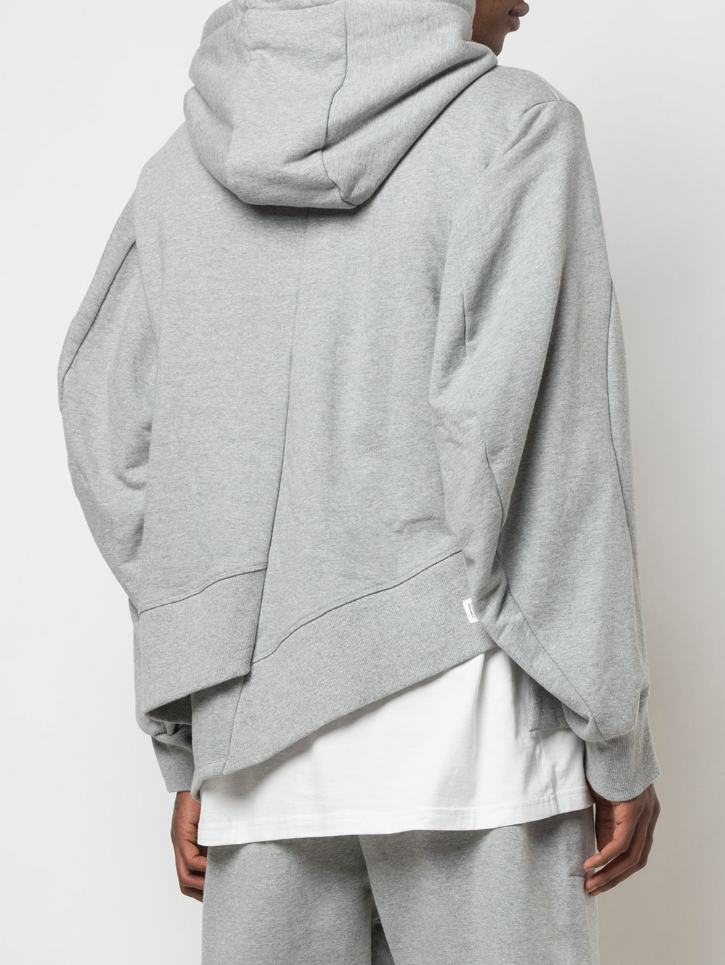 STAGGERED HEM HOODIE HEATHER GREY - Mostly Heard Rarely Seen