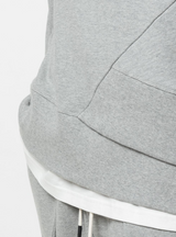 STAGGERED HEM HOODIE HEATHER GREY - Mostly Heard Rarely Seen