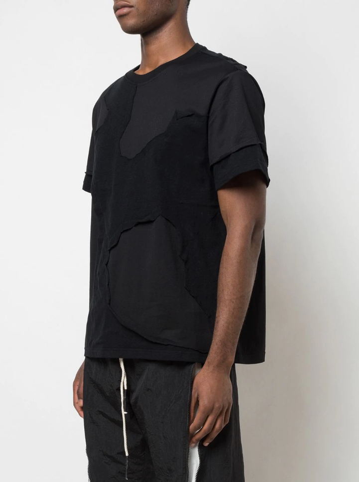 CUT ME UP DROP SHOULDER T-SHIRT BLACK - Mostly Heard Rarely Seen