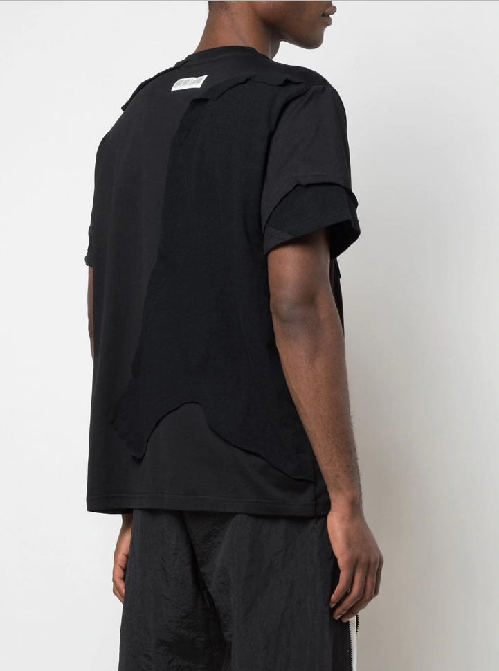 CUT ME UP DROP SHOULDER T-SHIRT BLACK - Mostly Heard Rarely Seen