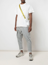 CUT ME UP DROP SHOULDER T-SHIRT WHITE - Mostly Heard Rarely Seen