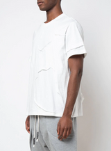 CUT ME UP DROP SHOULDER T-SHIRT WHITE - Mostly Heard Rarely Seen