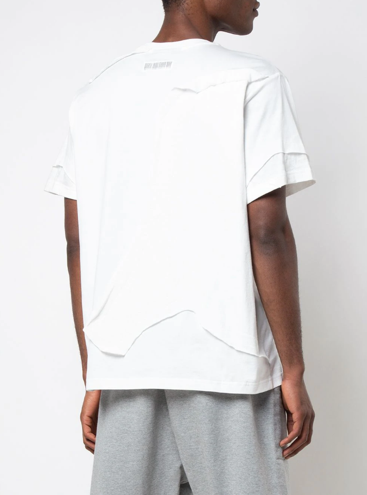 CUT ME UP DROP SHOULDER T-SHIRT WHITE - Mostly Heard Rarely Seen