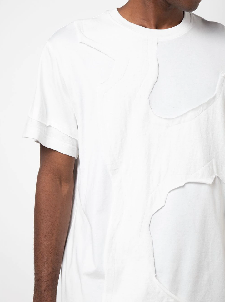 CUT ME UP DROP SHOULDER T-SHIRT WHITE - Mostly Heard Rarely Seen